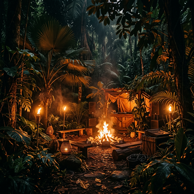 Reverb Jungle – Evento Techno con estética selvática y fuego ritual